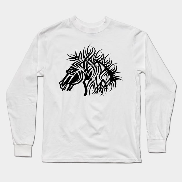 Tribal Horse Long Sleeve T-Shirt by ddtk